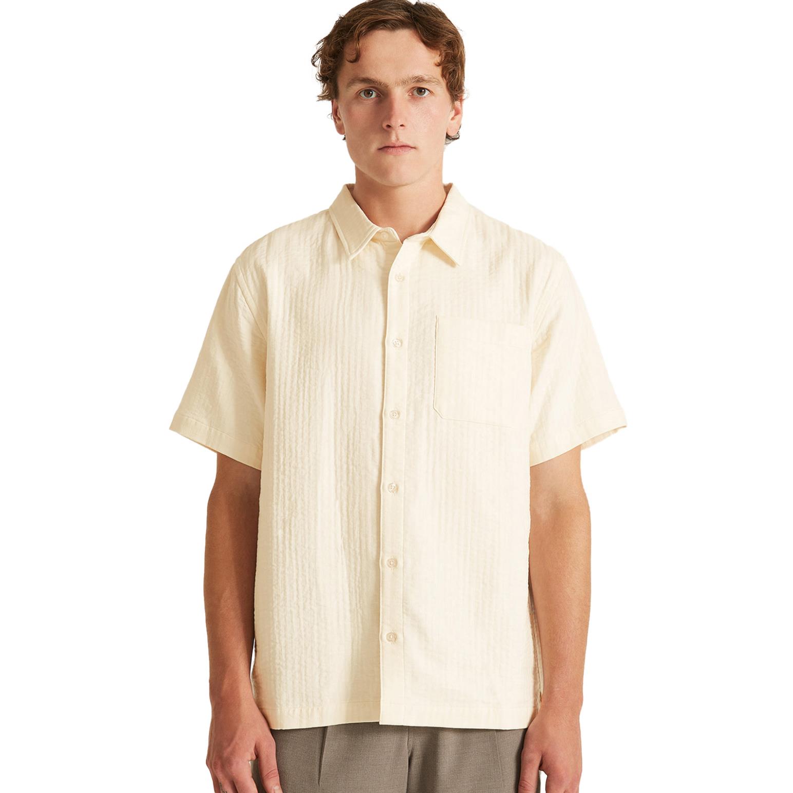 Saturdays NYC Bruce Double Layer Crinkle Short Sleeve Shirt