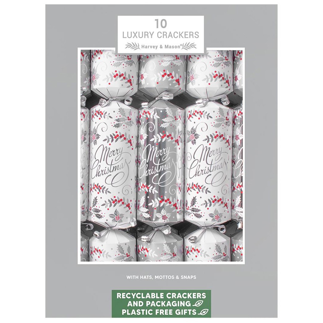 Luxury Silver Berry Christmas Crackers 10x14