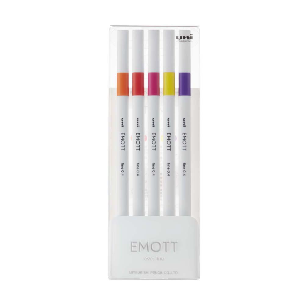 EMOTT Fineliner Markers 0.4mm - Assorted 5 Pack Passion