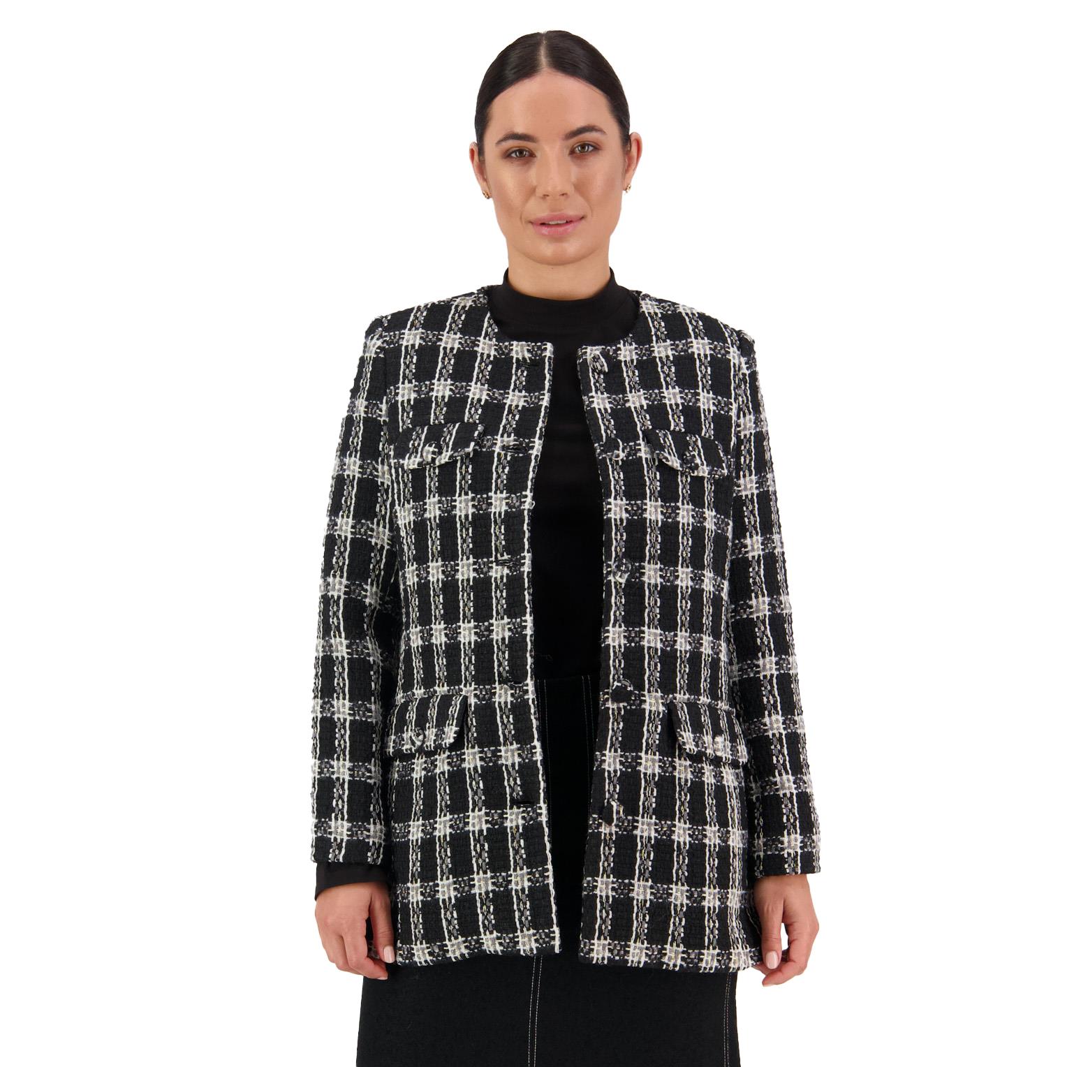 Vassalli Mid Length Collarless Wool Coat