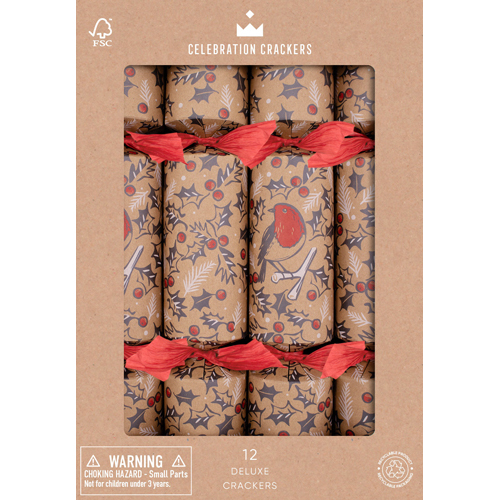 The Paperie Deluxe Crackers 12 In. Red Robin (12 Pack)