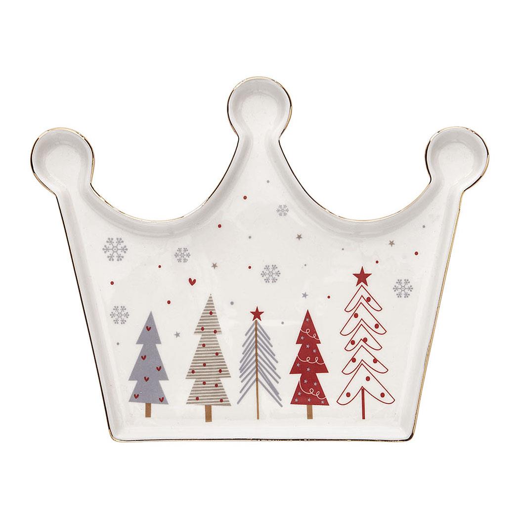 Brandani Little Tray Crown Fiocco Di Neve New Bone China