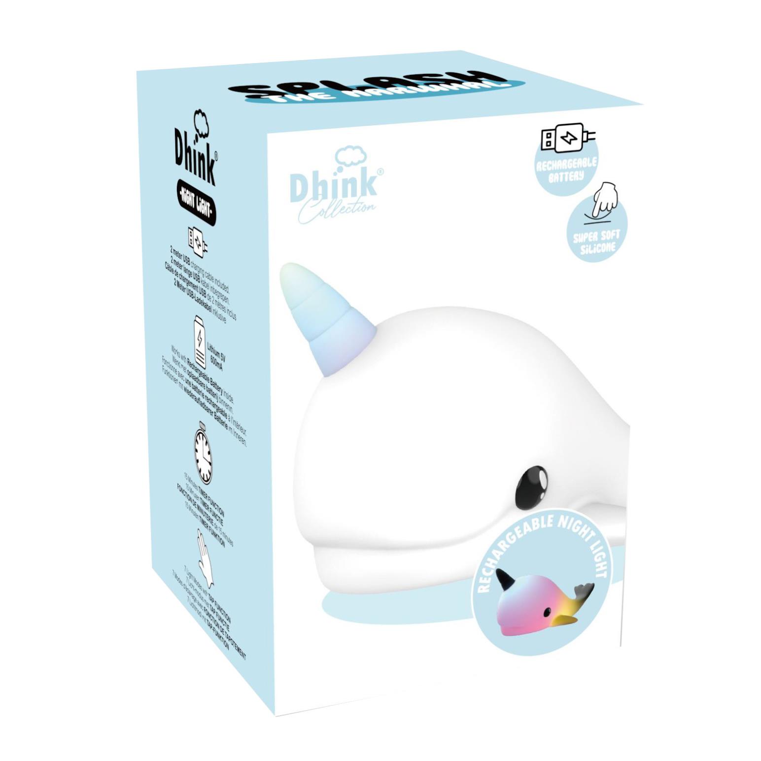 Stellar Haus Squishy Narwhal 'splash' Night Light