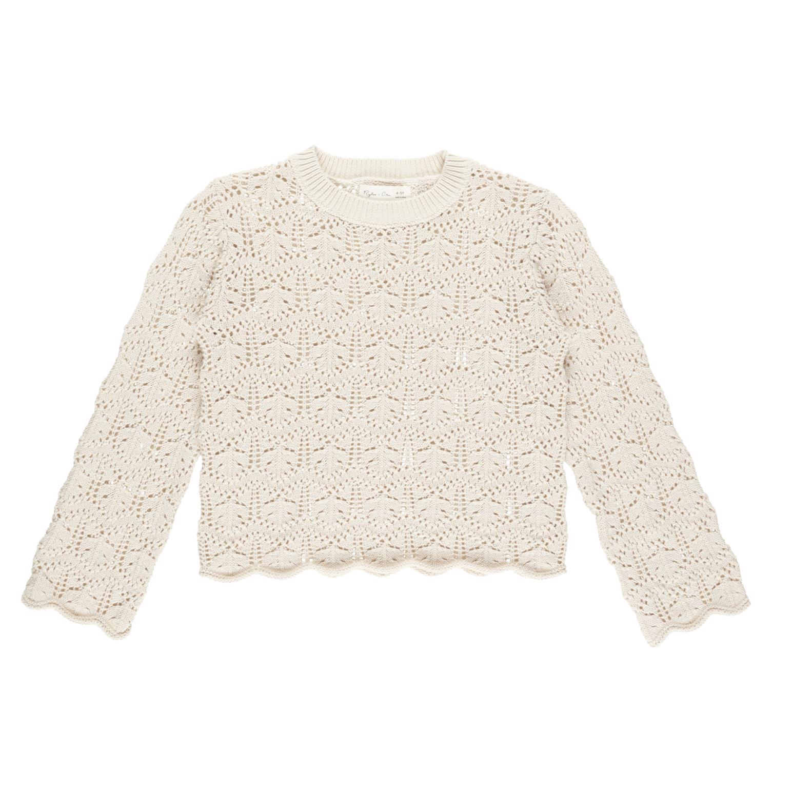 Rylee + Cru Crochet Knit Pullover