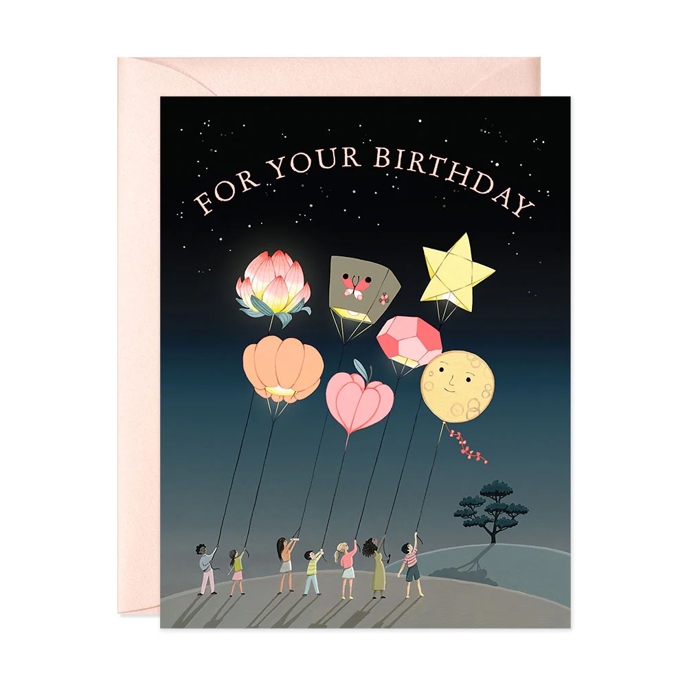 Joo Joo Lanterns Birthday Foil Card