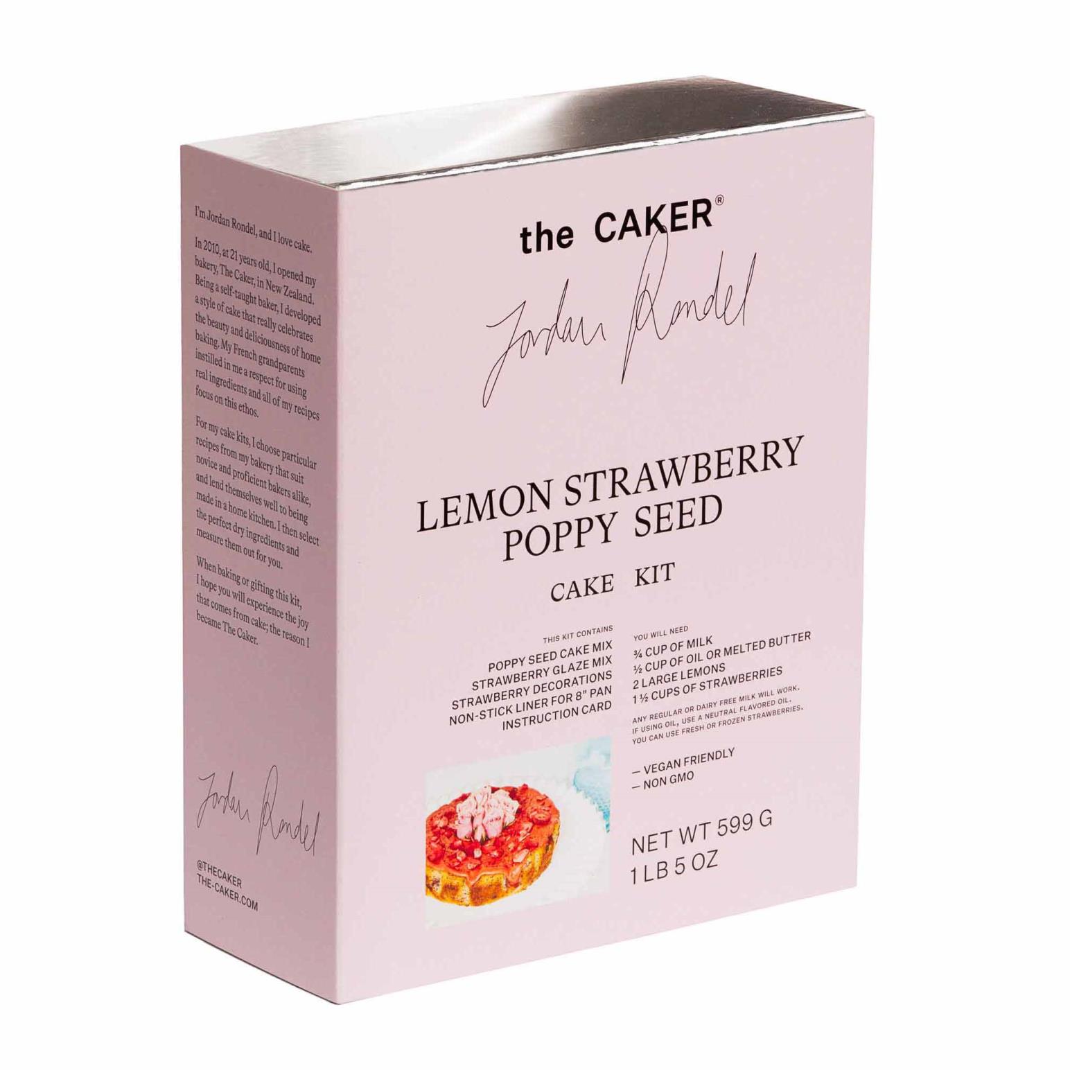 The Caker Lemon Strawberry Poppy Seed Cake Kit 599g