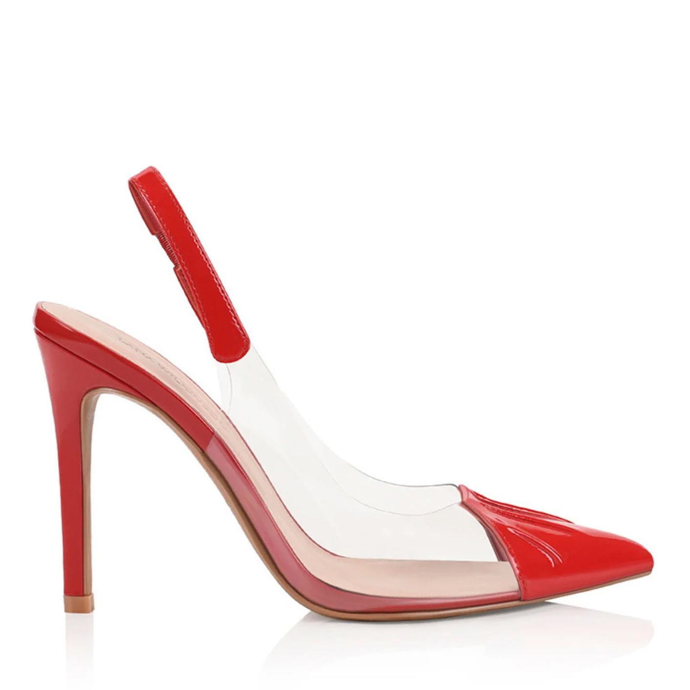 LANA WILKINSON Romy Pump Vinylite & Red Patent