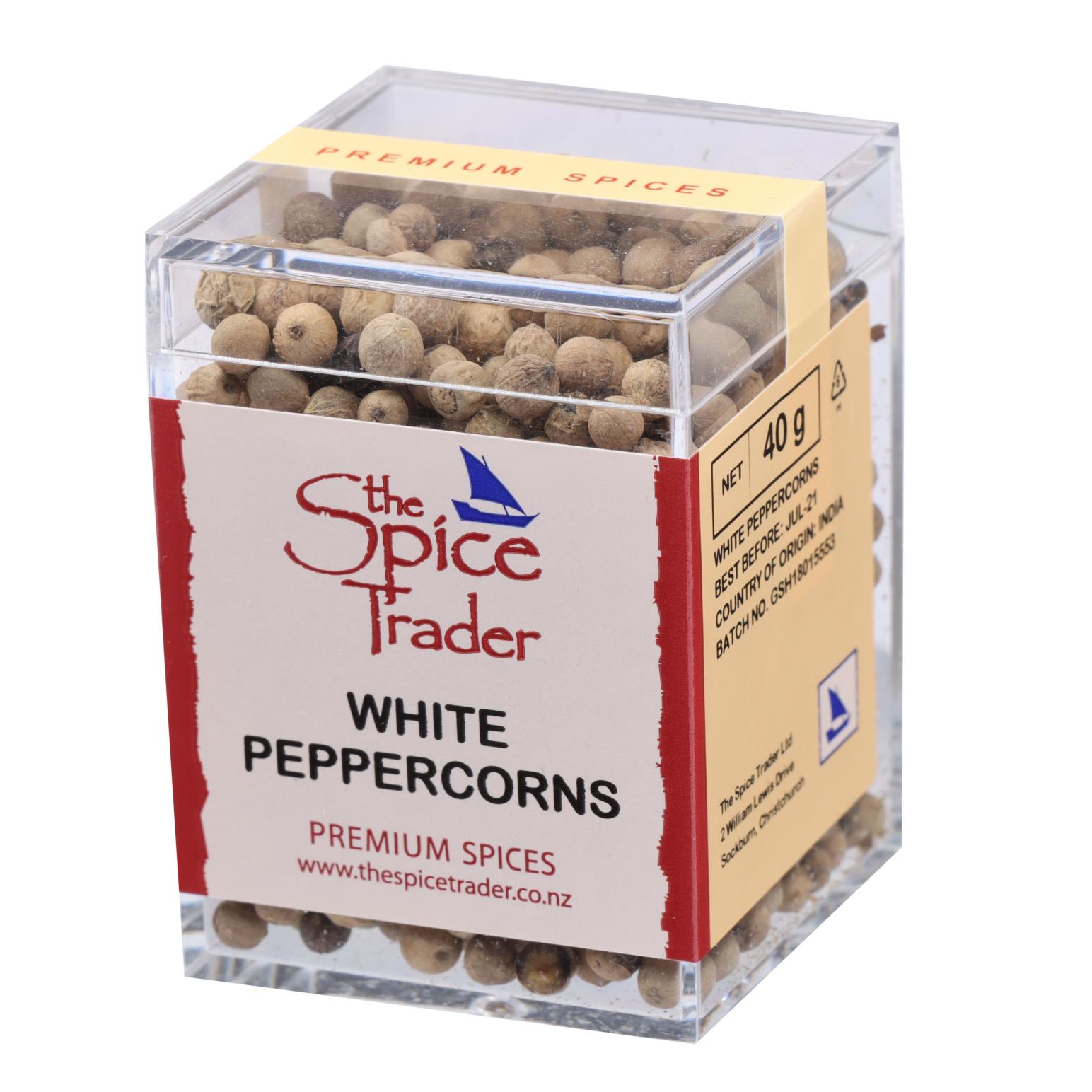 Spice Trader Whole White Pepper 40g