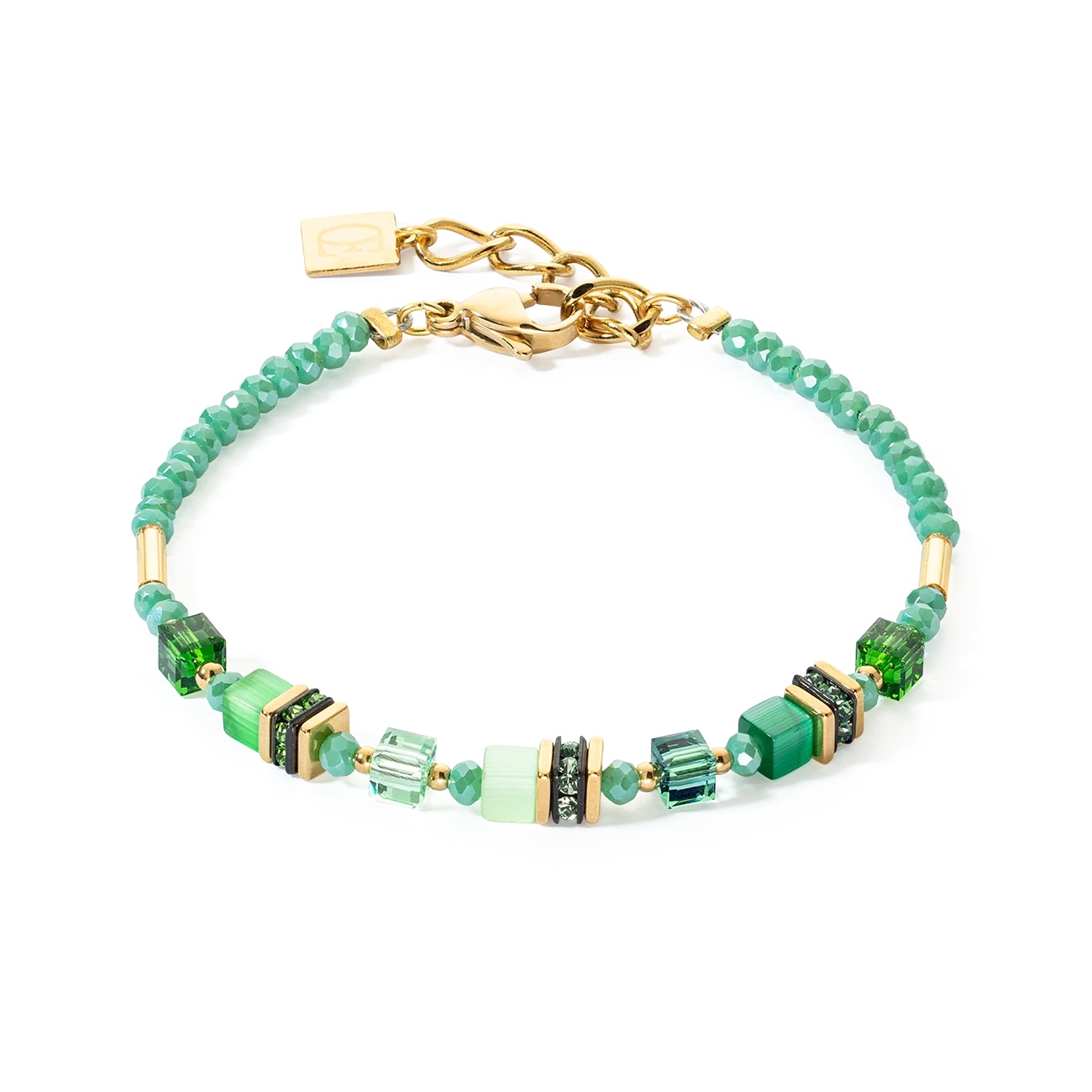 Coeur De Lion Mini Cube Bracelet Green