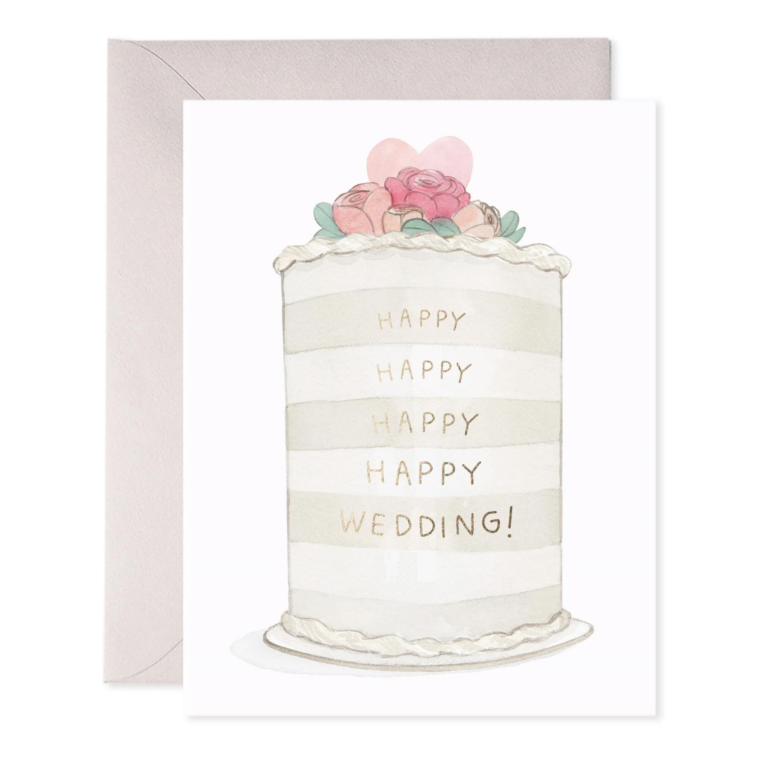 E Frances Frosted Wedding Foil Card