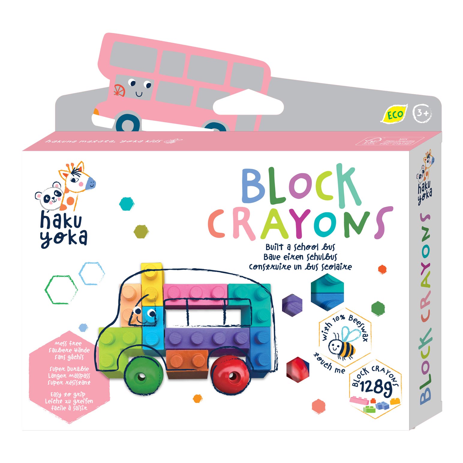 Haku Yoka Block Crayons  School Bus