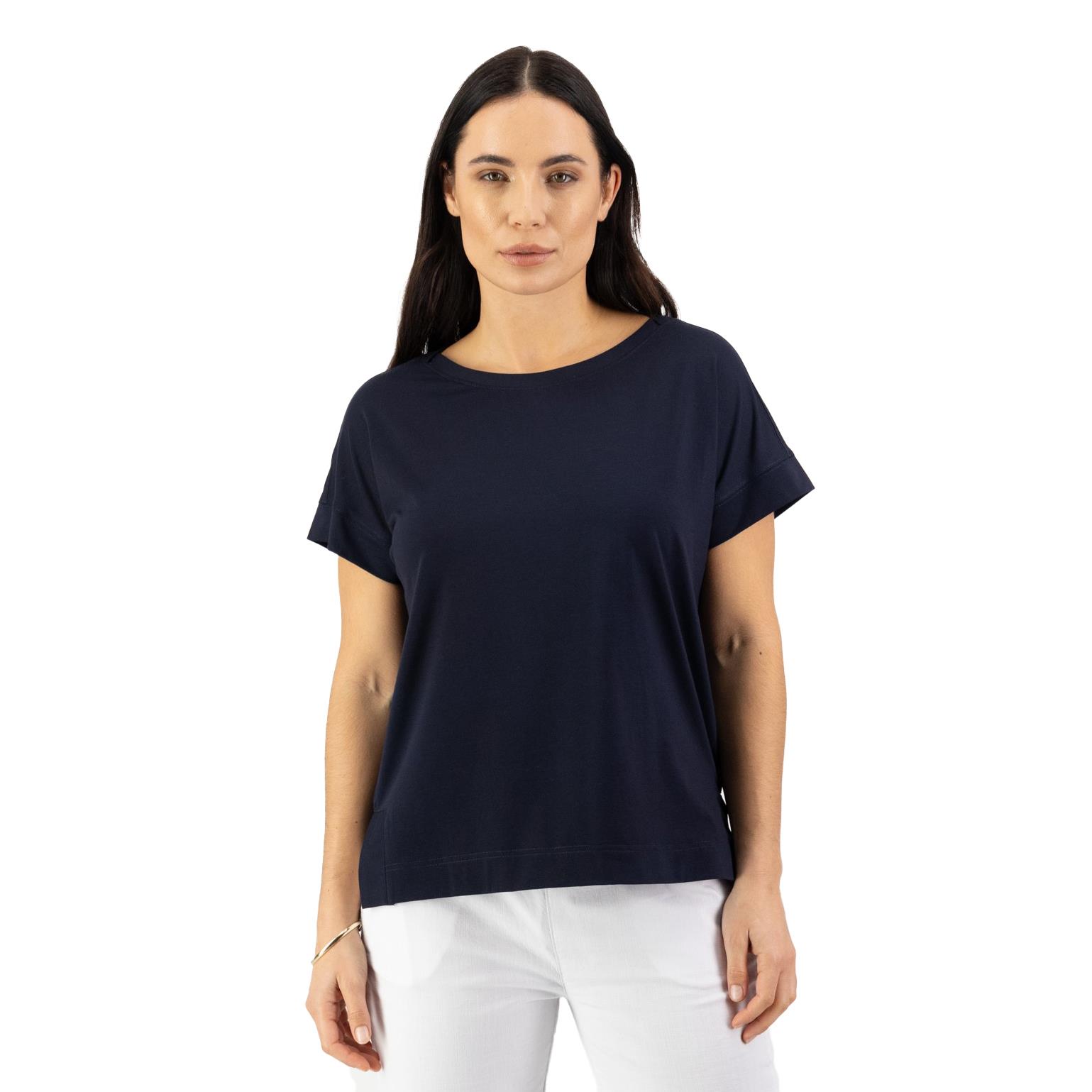 Vassalli Drop Sleeve Top With Stepped Hem