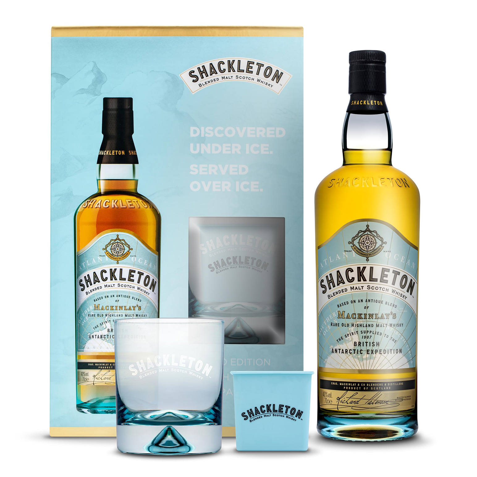 Mackinlay's Shackleton Blended Malt Gift Pack with Glass & Ice Mould 700ml