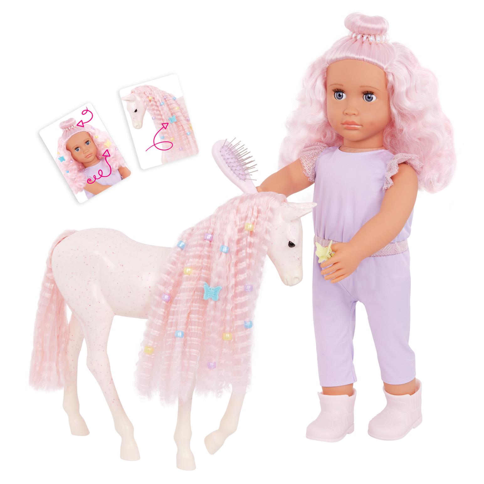 Our Generation Dolls 18" Hair Play Doll W/ Pet Foal - Adora & Lumina