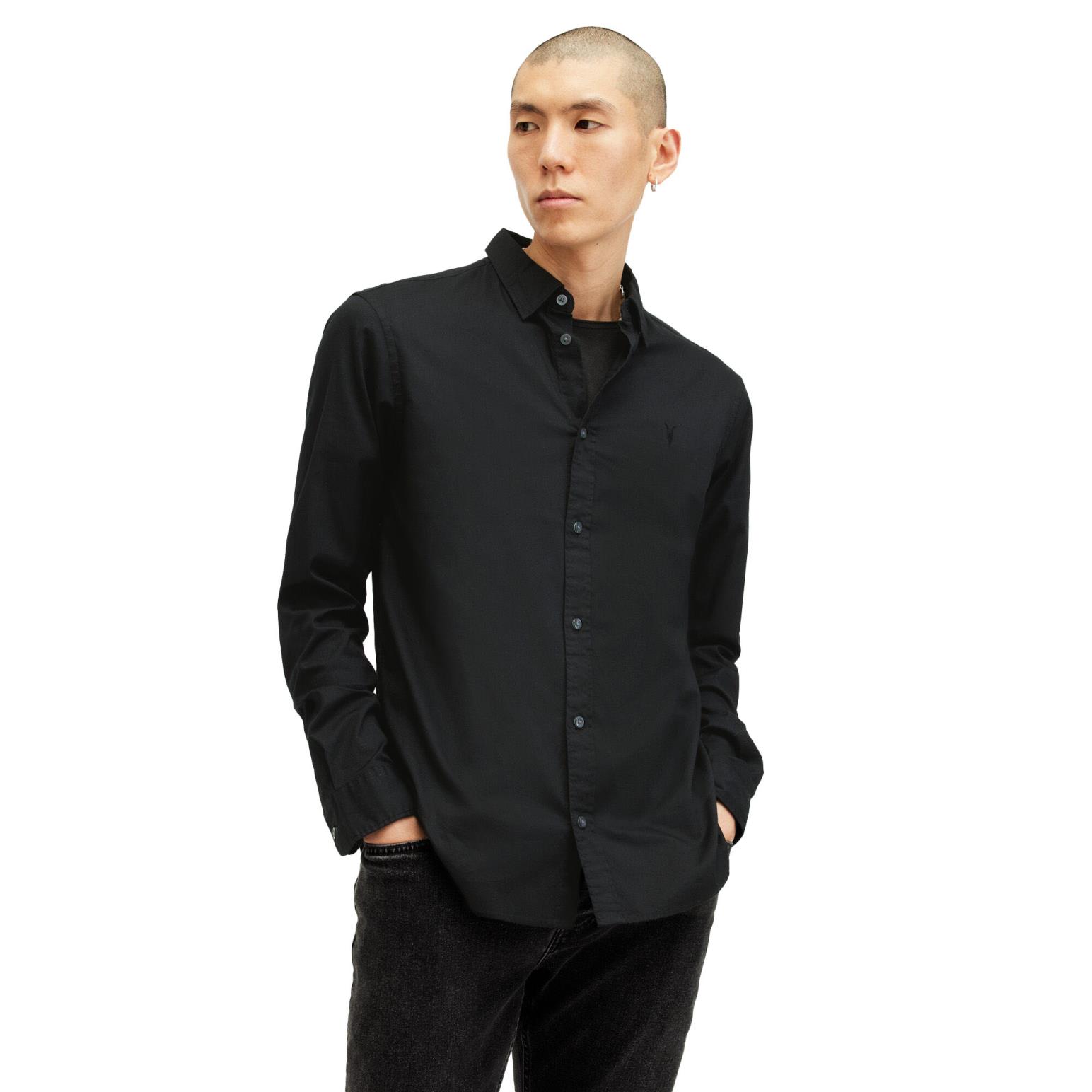 AllSaints Hawthorne Ramskull Stretch Fit Shirt