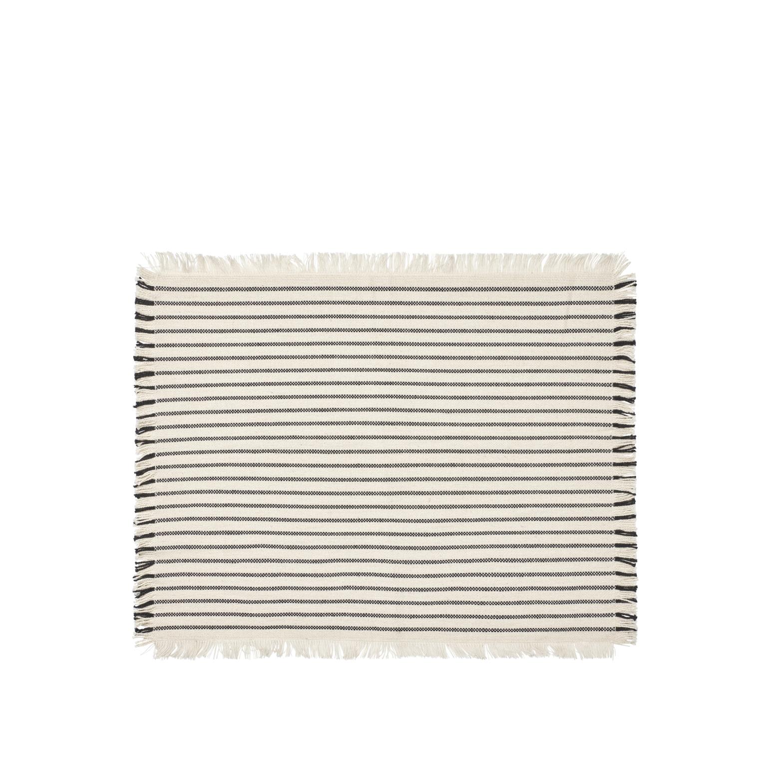 Broste Placemat Elouise Set Of 2 - Off White/Black