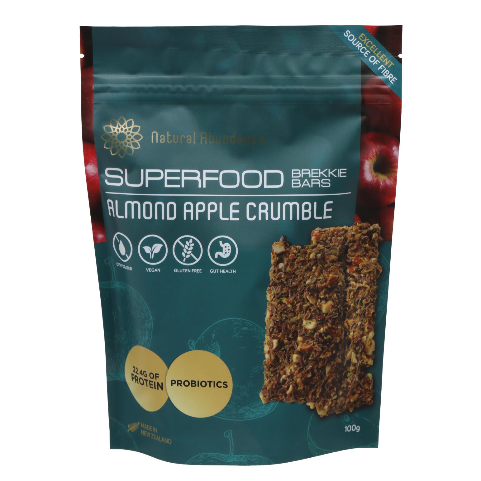 Natural Abundance Superfood Brekkie Bars - Almond Apple Crumble 100G