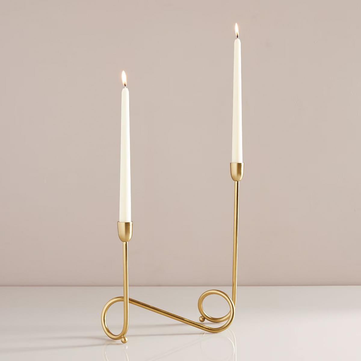 West Elm Metal Loop Candelabra Set Of 2