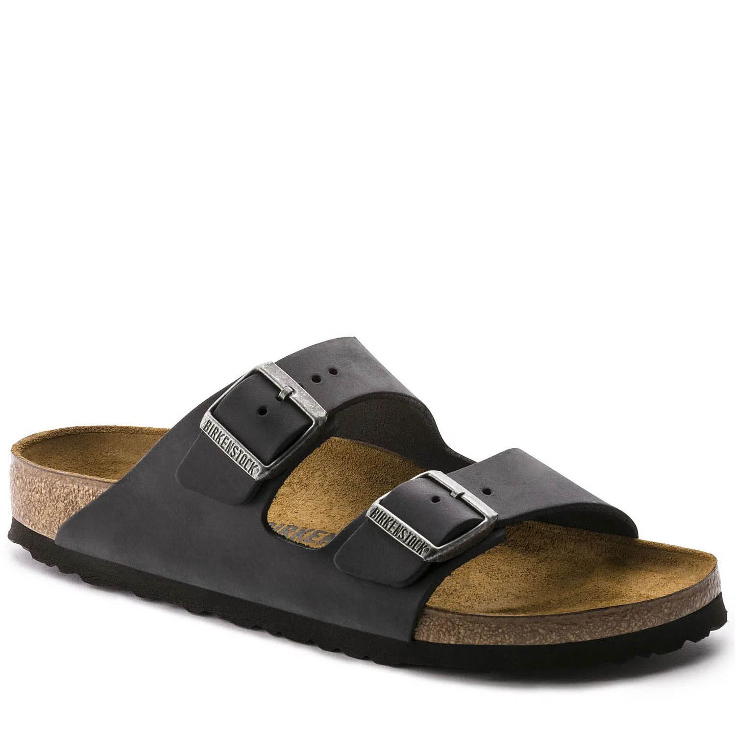 Birkenstock Arizona Oiled Leather Black Regular Width Sandal