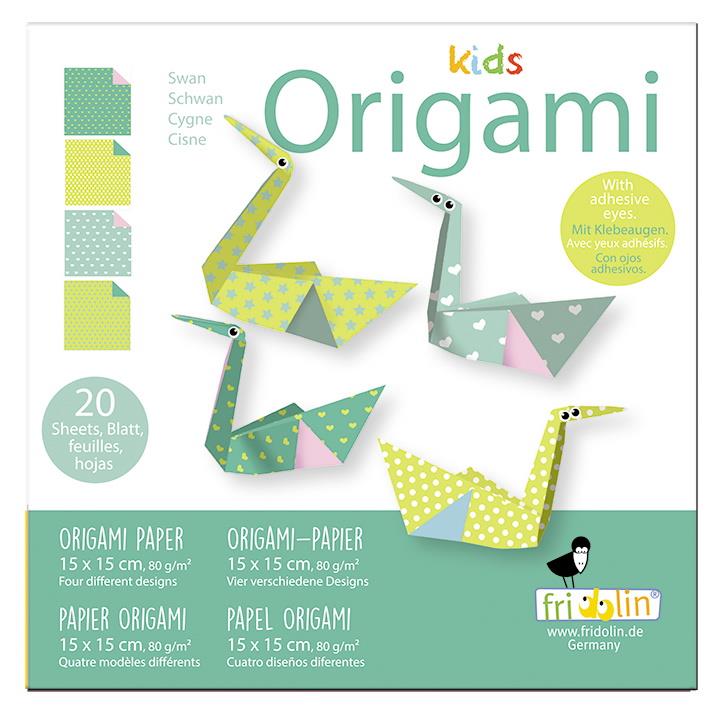 Oxted Kids-Origami Swan 20 Sheets 15 cm x 15 cm