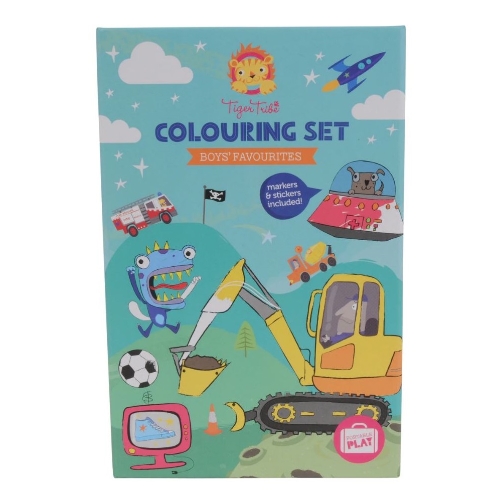 Tiger Tribe Colouring Set Boys Favourites