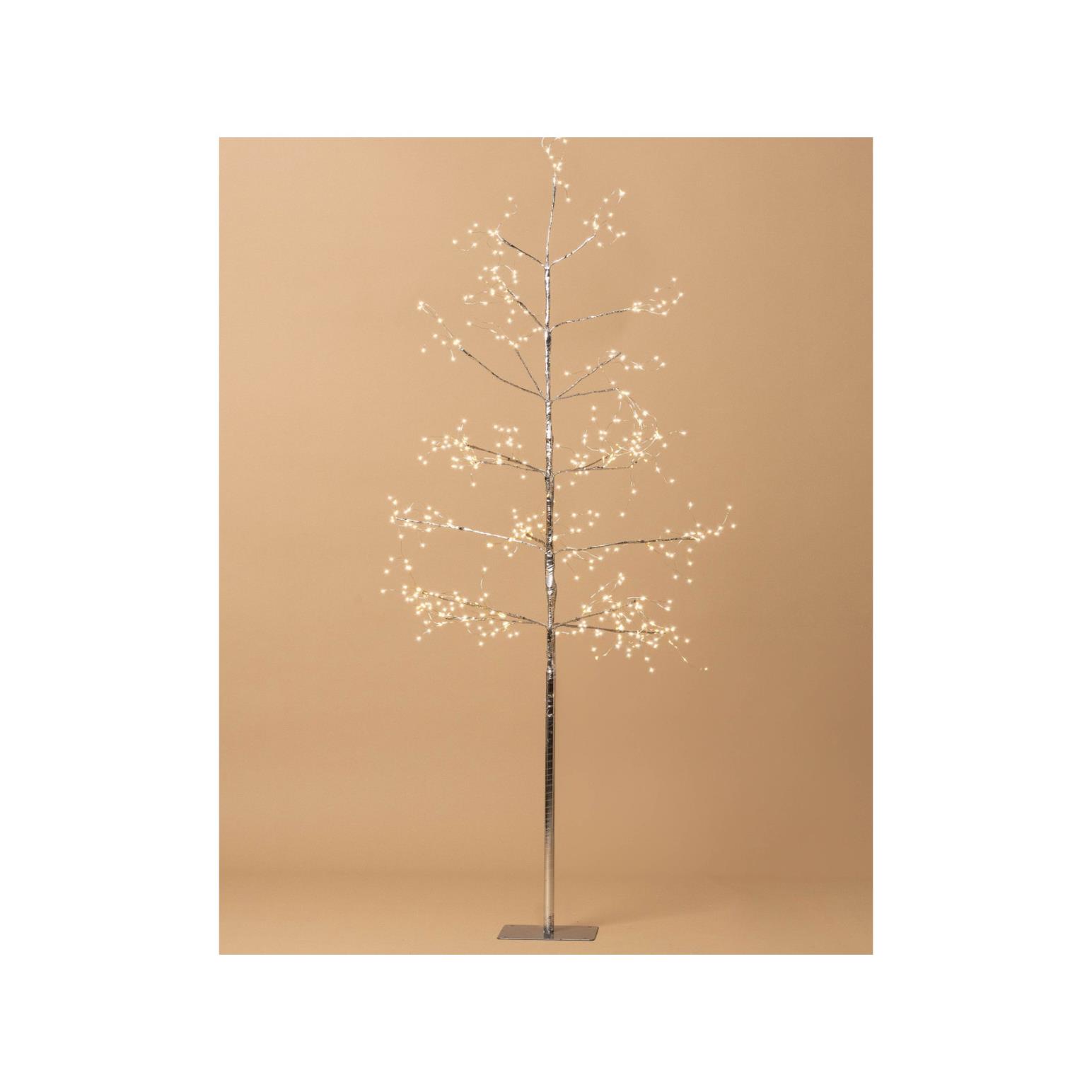 Stellar Haus Small Arctic Birch Seed Light Tree Silver 90cm