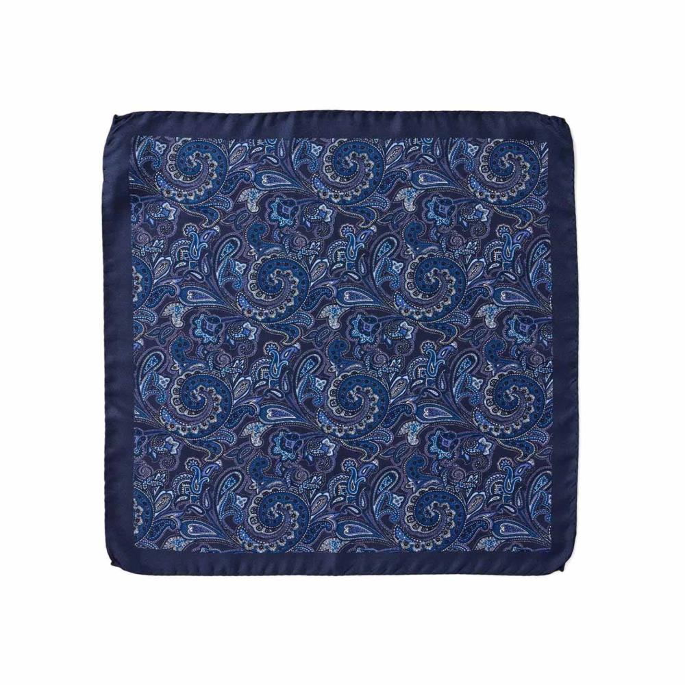 Cambridge Spiral Paisley Pocket Square