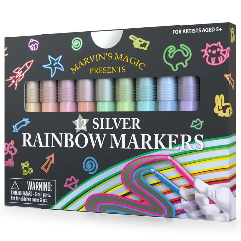 Marvins Magic Silver Rainbow Markers 12 Pack