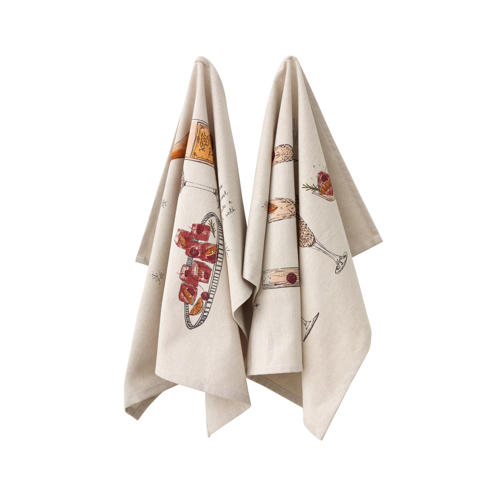 Wallace Cotton Festive Mimosa Tea Towel Set 2