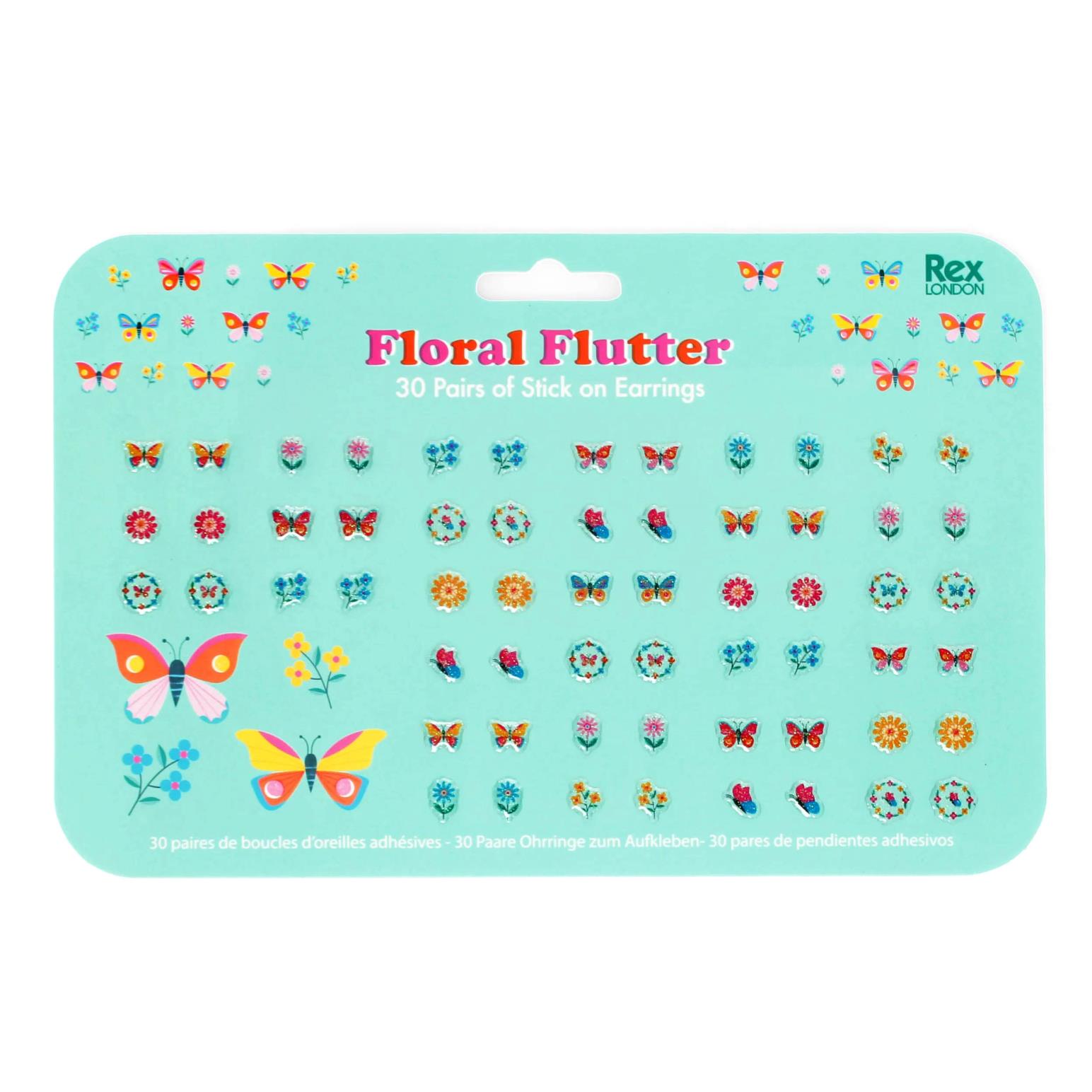 Stick On Earrings (30 Pairs) - Floral Flutter