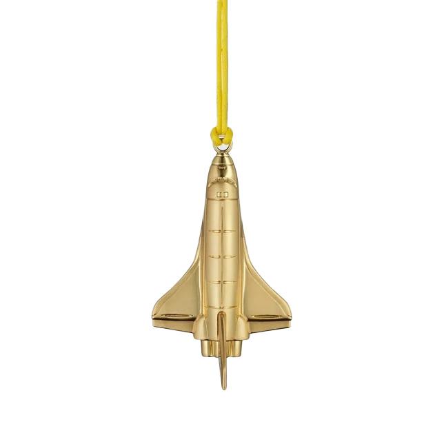 Waterford Metal Ornament Rocketship Golden