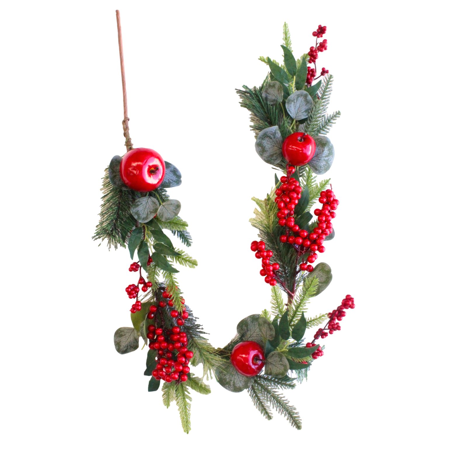 Garland With Red Berries And Apples 4 Foot