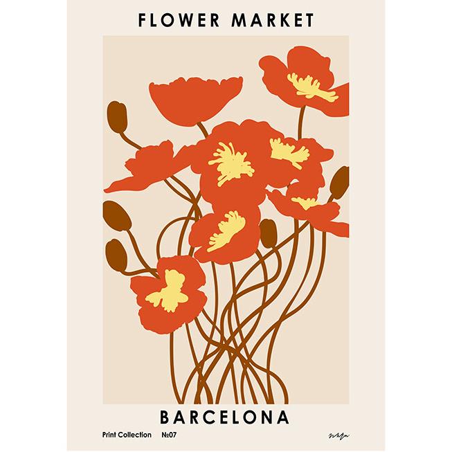 Flower Market Barcelona A2 Framed Print