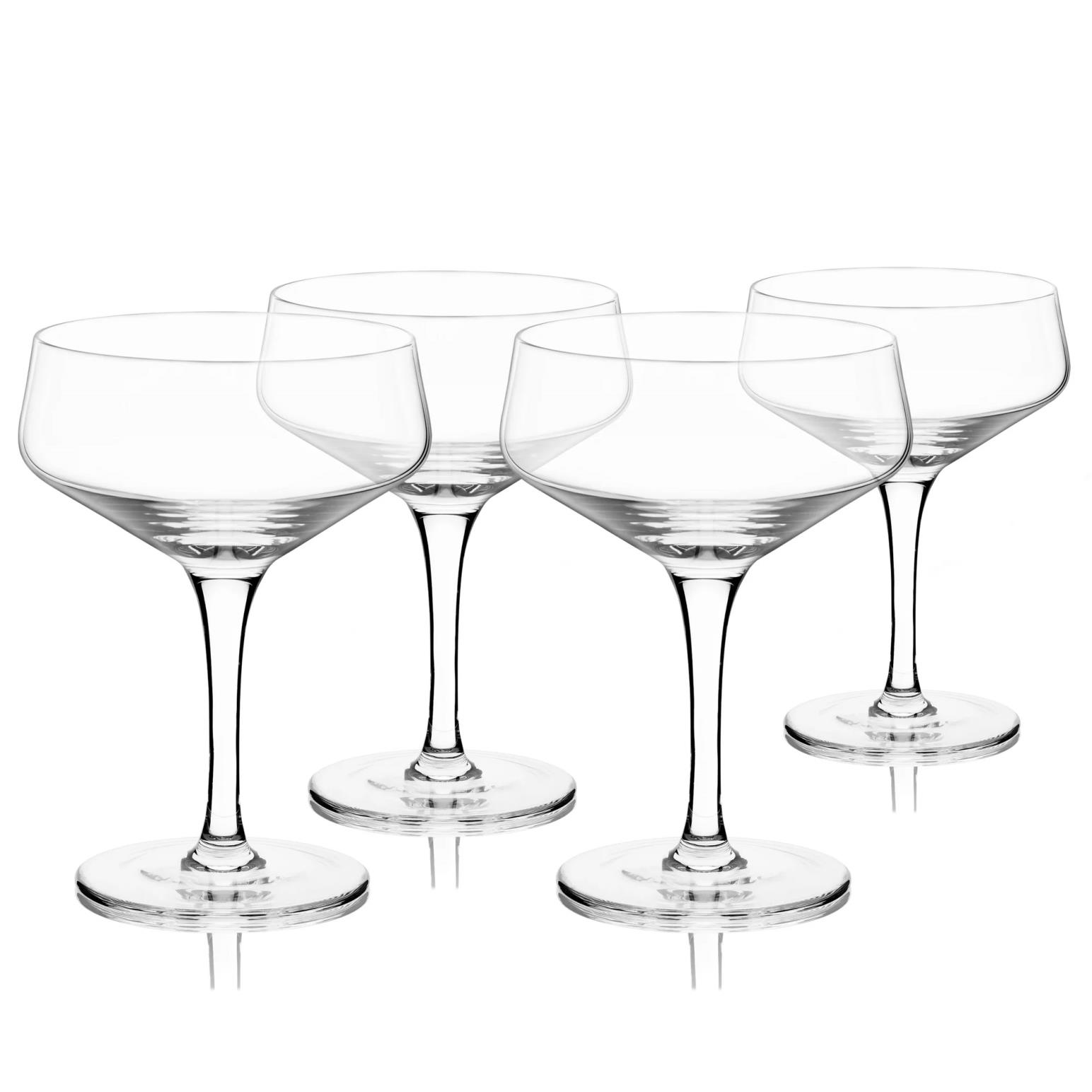 Angled Crystal Coupe Glasses Set Of 4 By Viski®