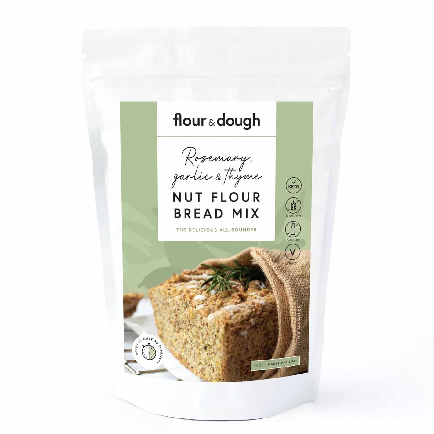 Flour & Dough Gluten Free Keto Rosemary, Garlic & Thyme Bread Mix