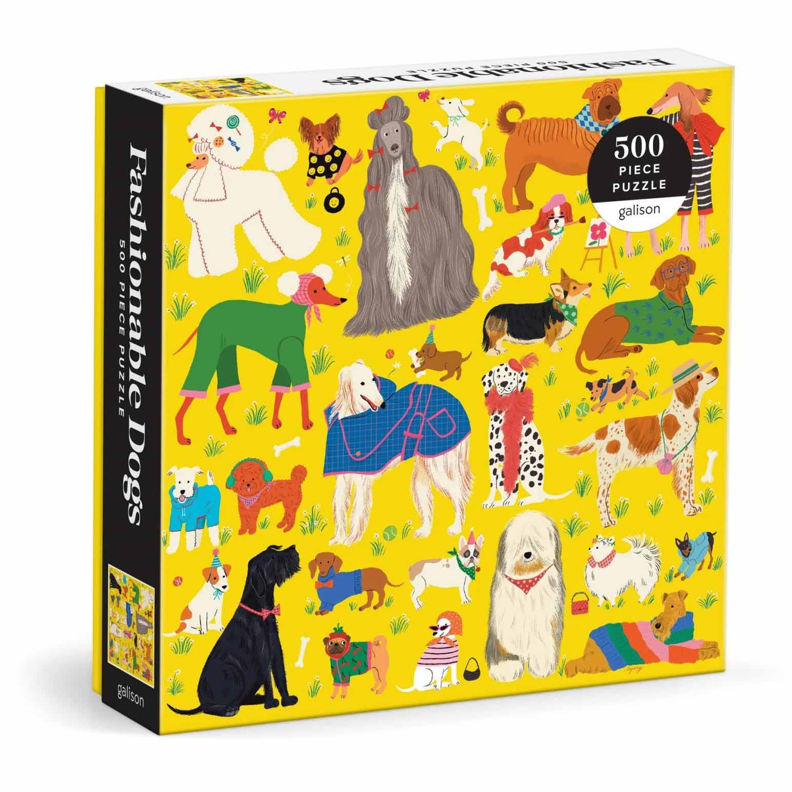 Galison Fashionable Dogs 500 Piece Puzzle