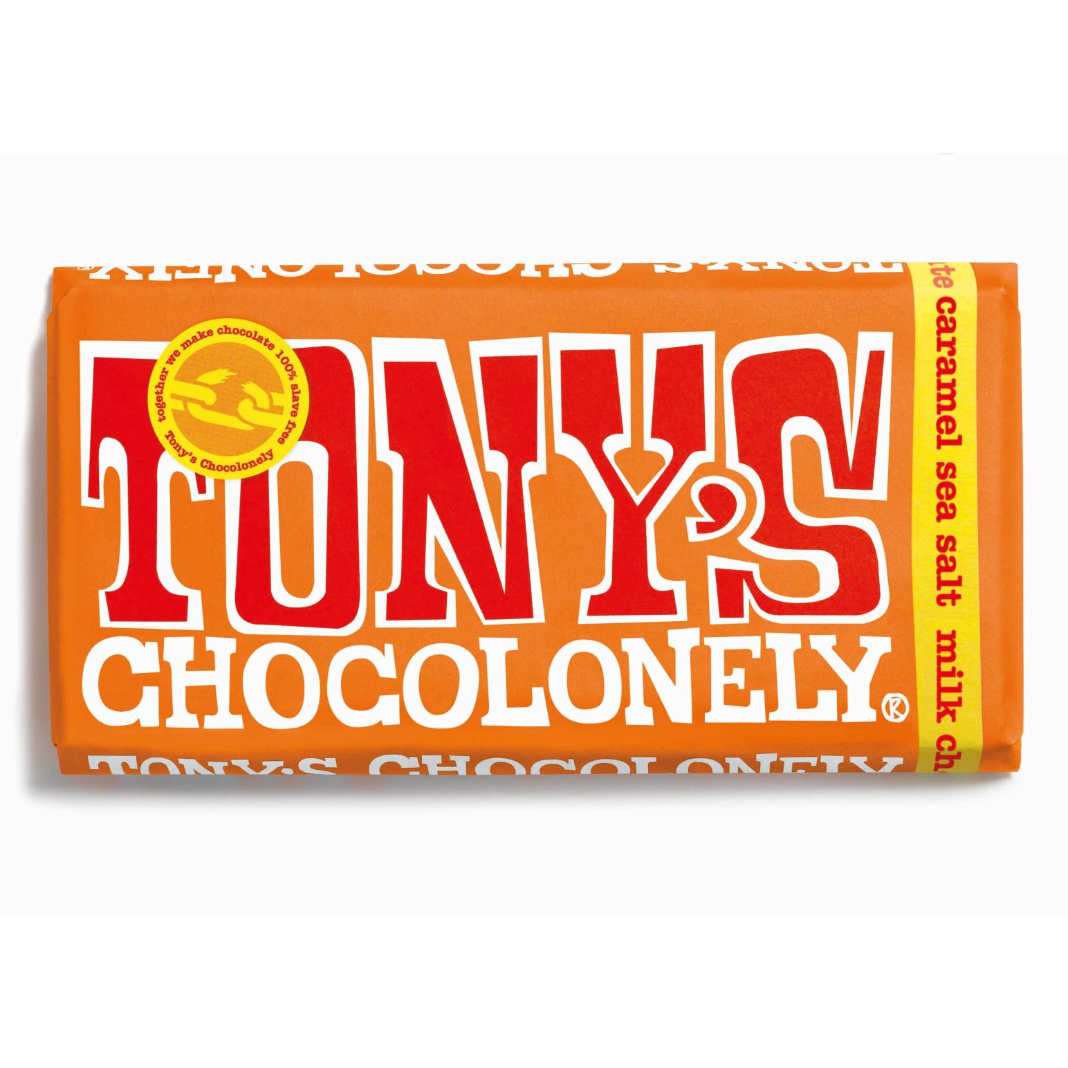 Tony's Chocolonely Milk Chocolate Caramel Sea Salt 32% 180g Bar