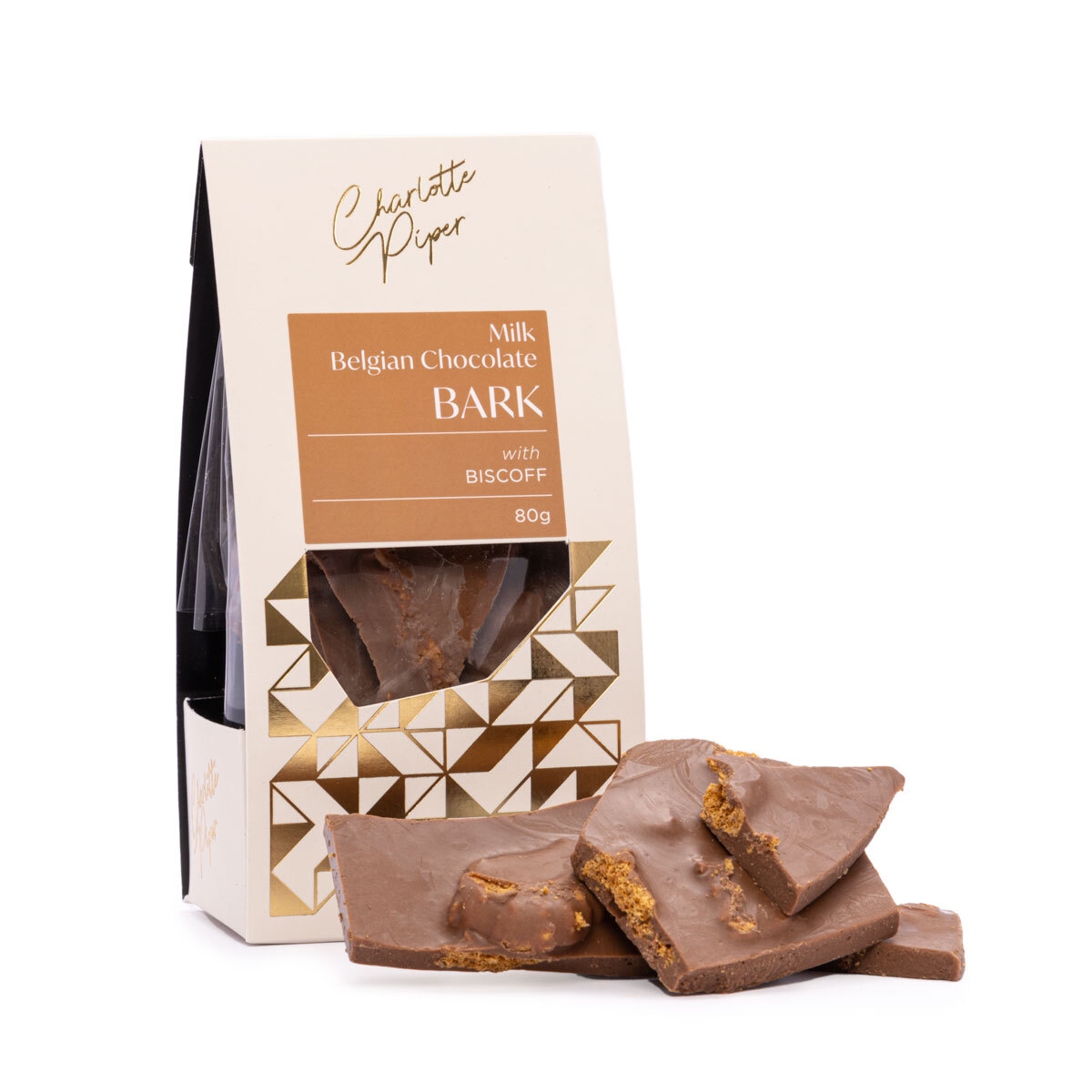 Charlotte Piper Milk Choc Biscoff Bark - 80g