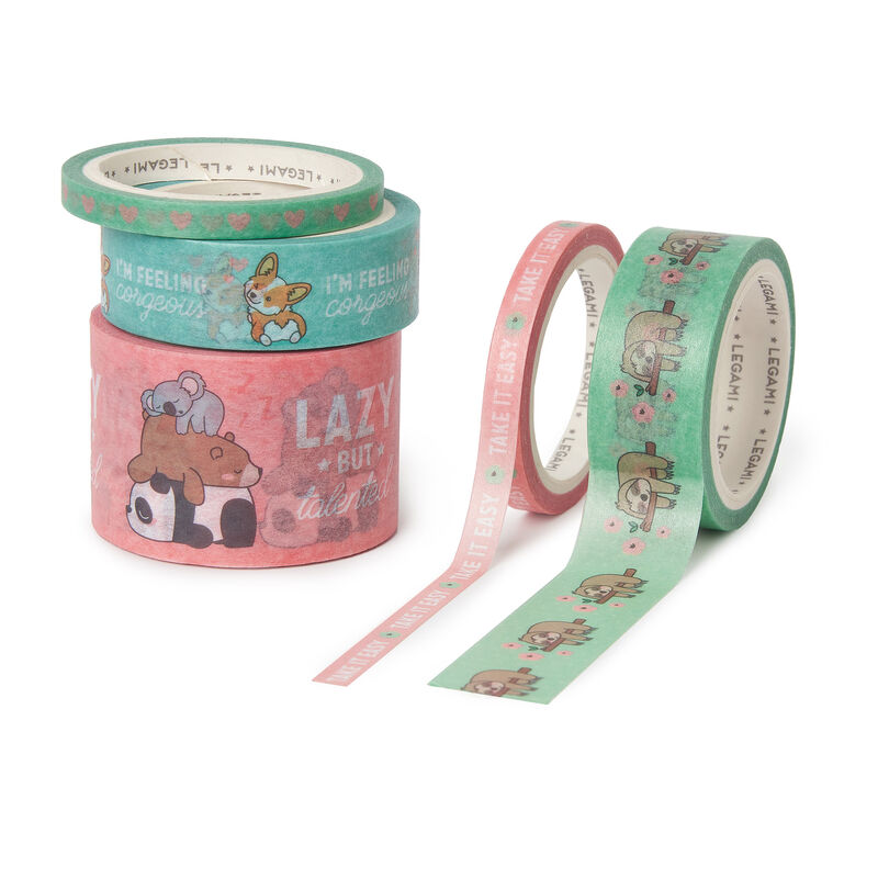 Legami Paper Sticky Tapes - Cute Animals Set of 5