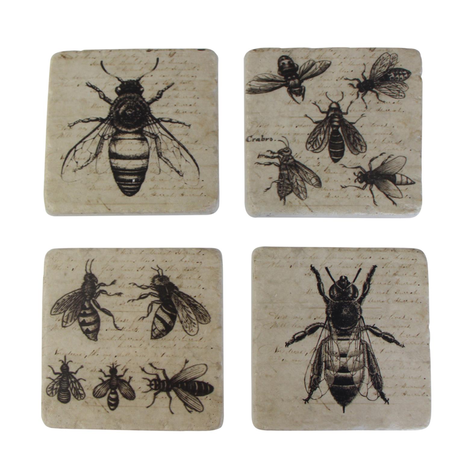 French Country Set of 4 Bee Coasters