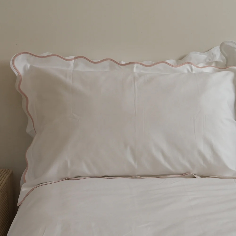 Home Lab Celine Scallop Edge Pillowcase Pair