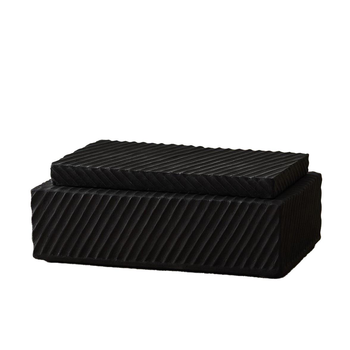 West Elm Asher Dec Box Earthenware Rectangle Black