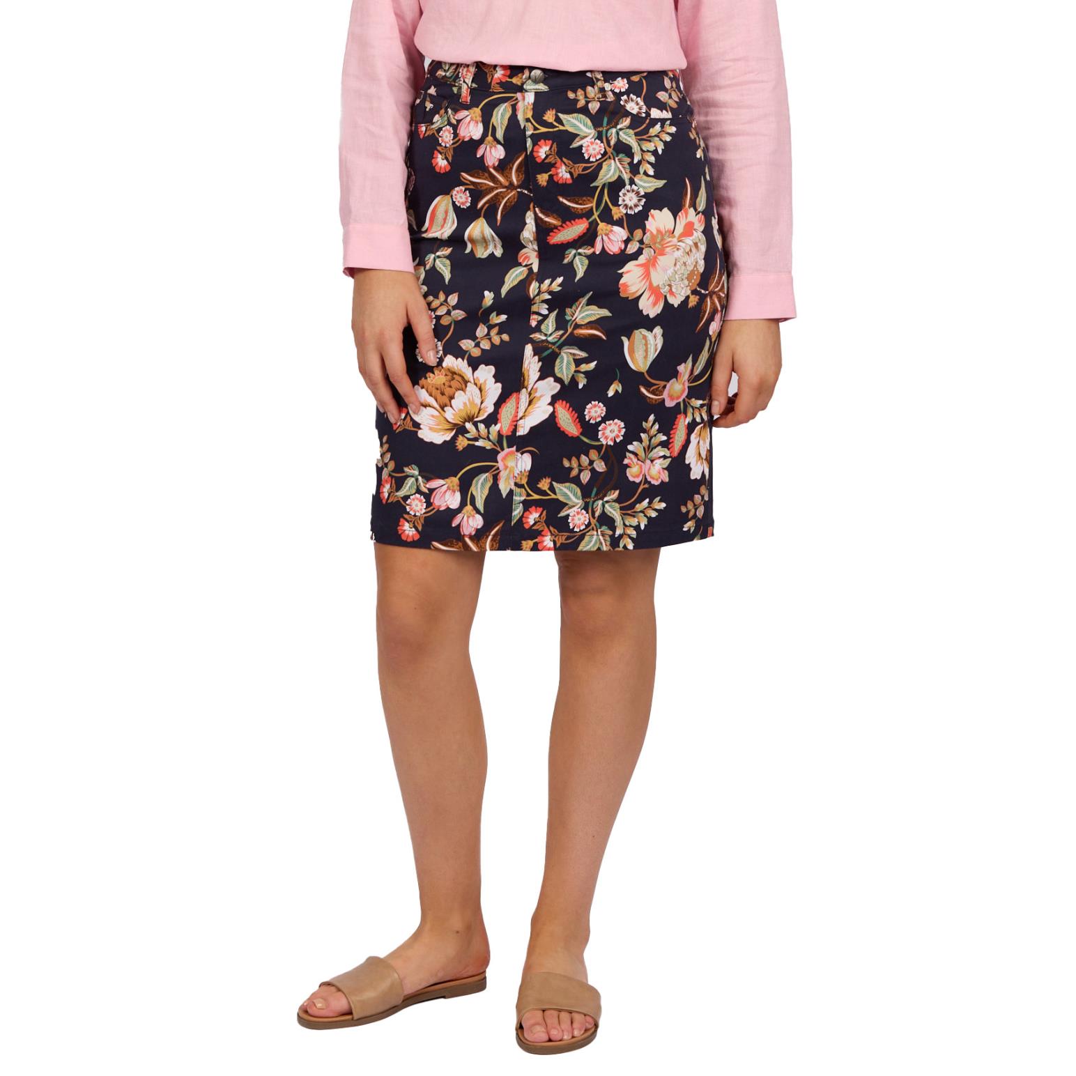 Vassalli Printed Lightweight Skirt With Centre Back Vent