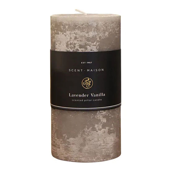 French Country Maison Pillar Candle Lavender Vanilla 3x6"