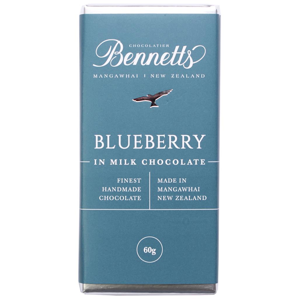 Bennetts of Mangawhai Blueberry Milk Chocolate Bar 60g