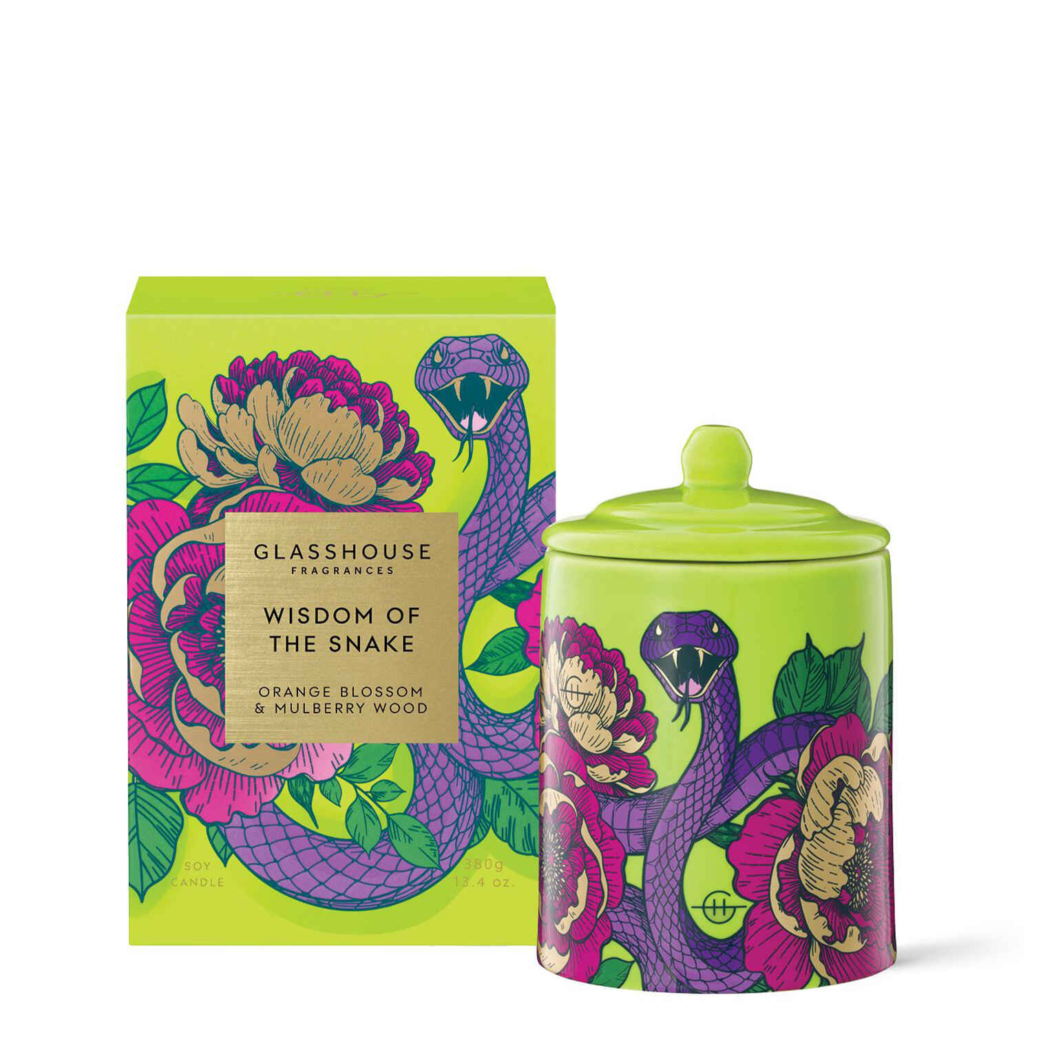 Glasshouse Fragrances 380g Candle - Wisdom of the Snake