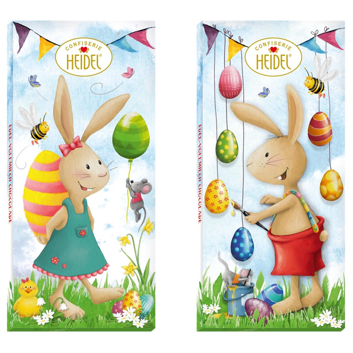 Heidel Easter Greetings Milk Chocolate Bar 100g