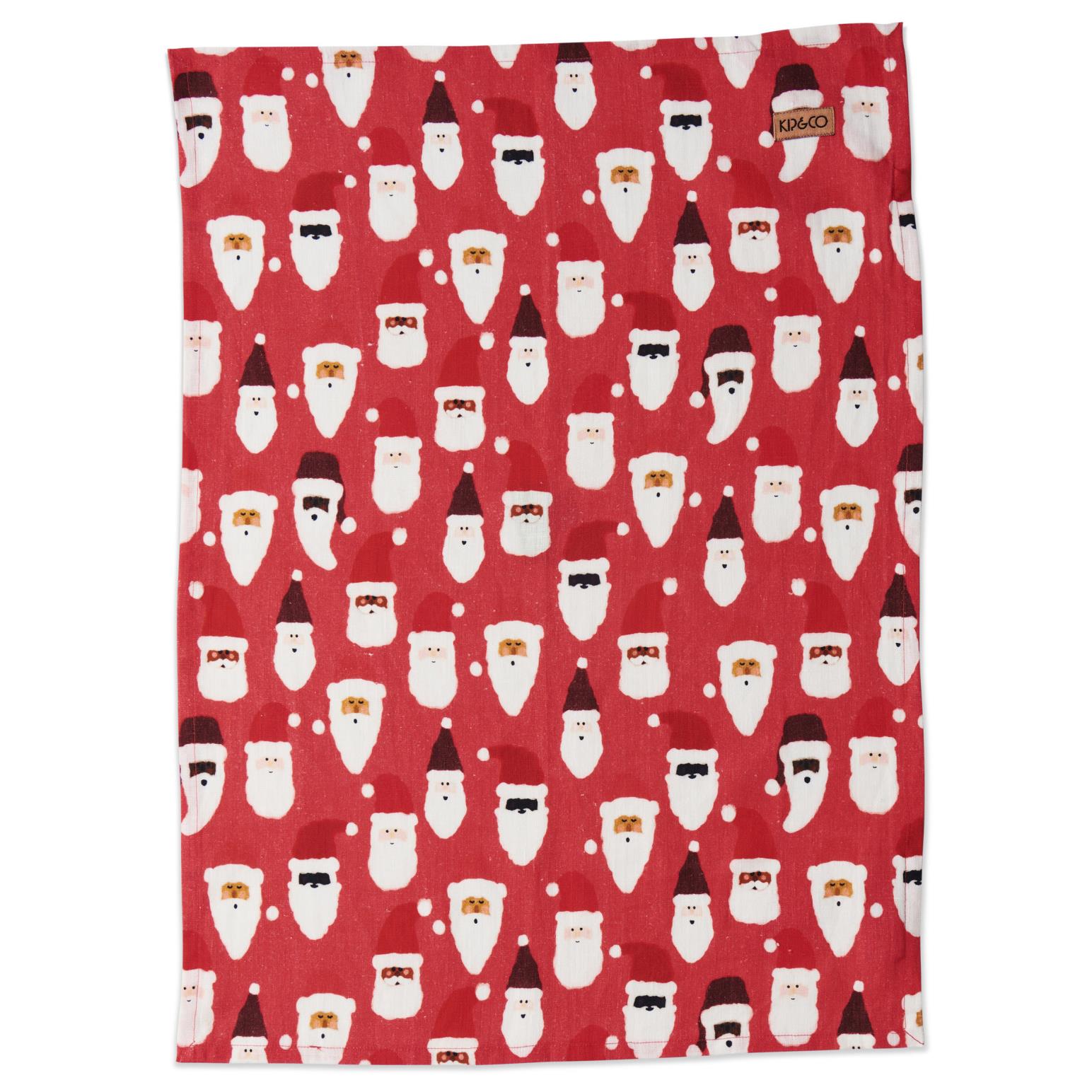 Kip&Co Hohoho Red Linen Tea Towel