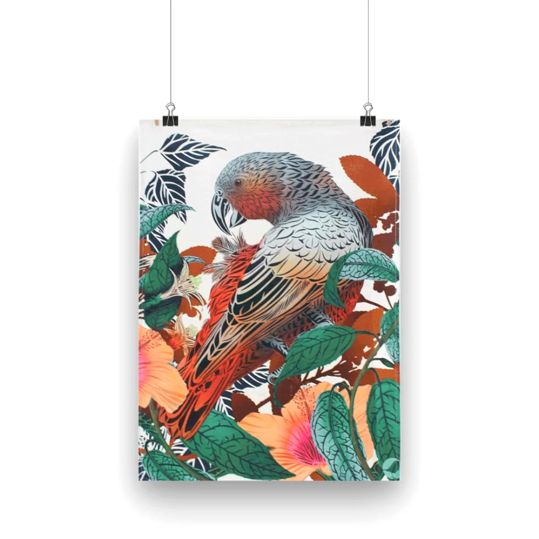 Flox Kaka & Tree Fuchsia Tea Towel