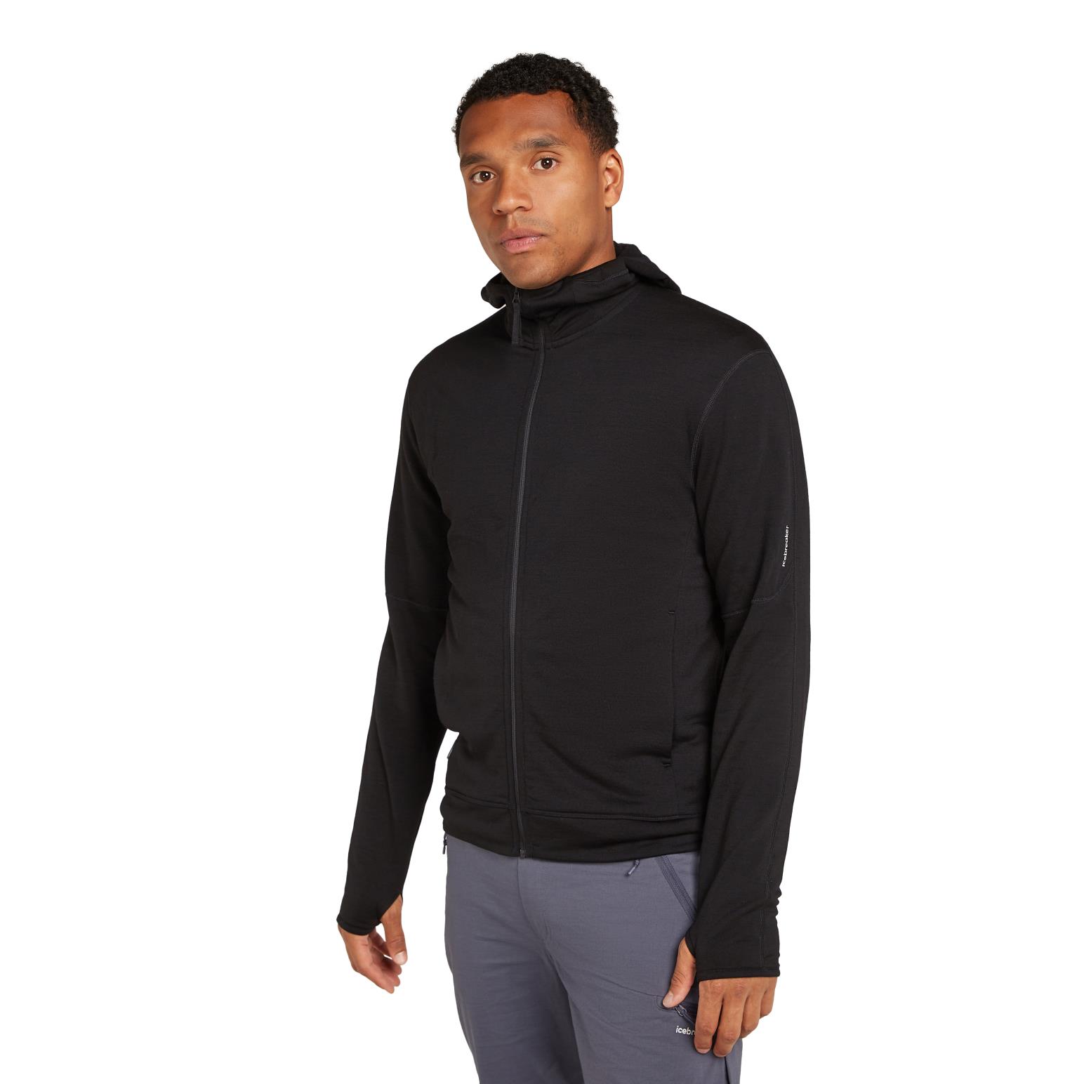 Icebreaker M Merino 360 RealFleece Elemental LS Zip Hood